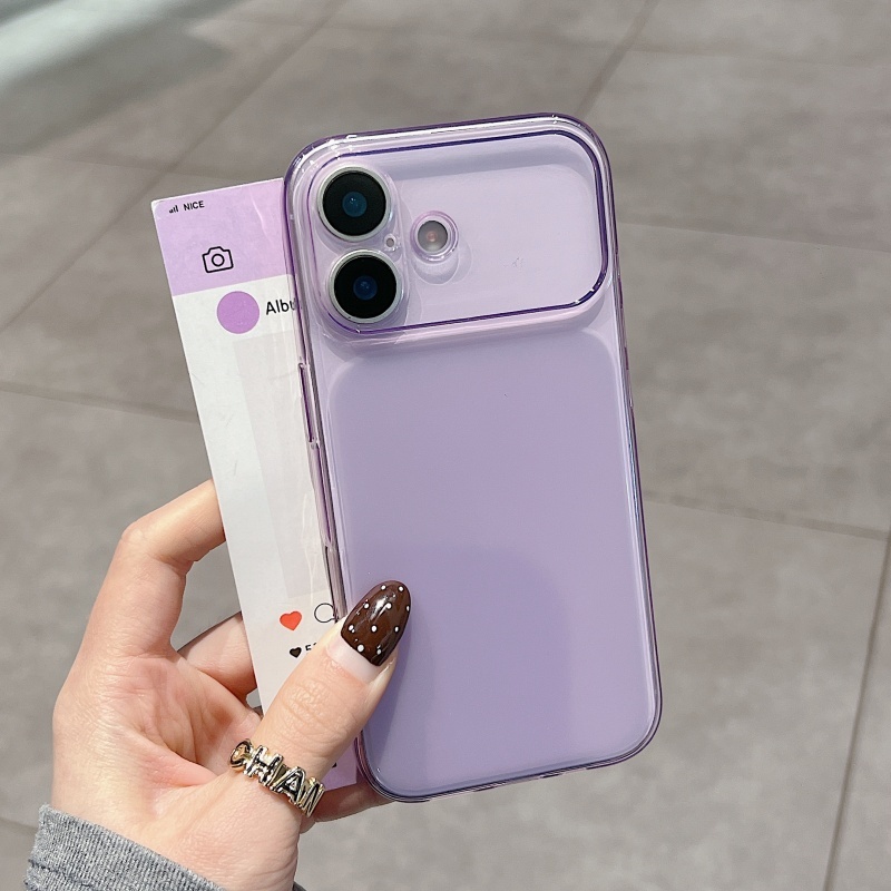 Capa De Telefone Roxa TPU Ultrafina Com Janela Grande Instantâneamente Fosca Adequada Para iPhone 11 12 13 14 15 16 17 P