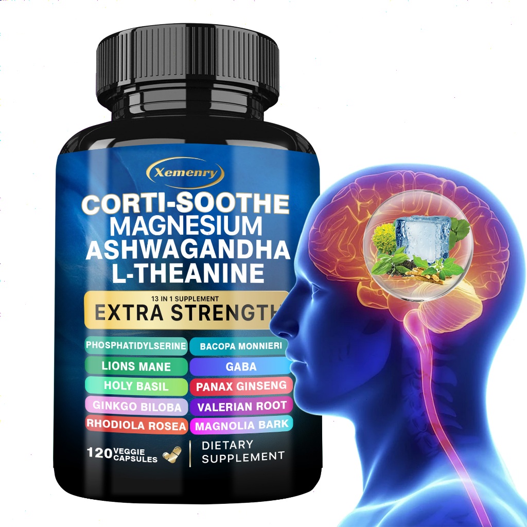Xemenry Contains Magnesium Blend and Ashwagandha, Made in the USA, 30/60/120 Capsules
