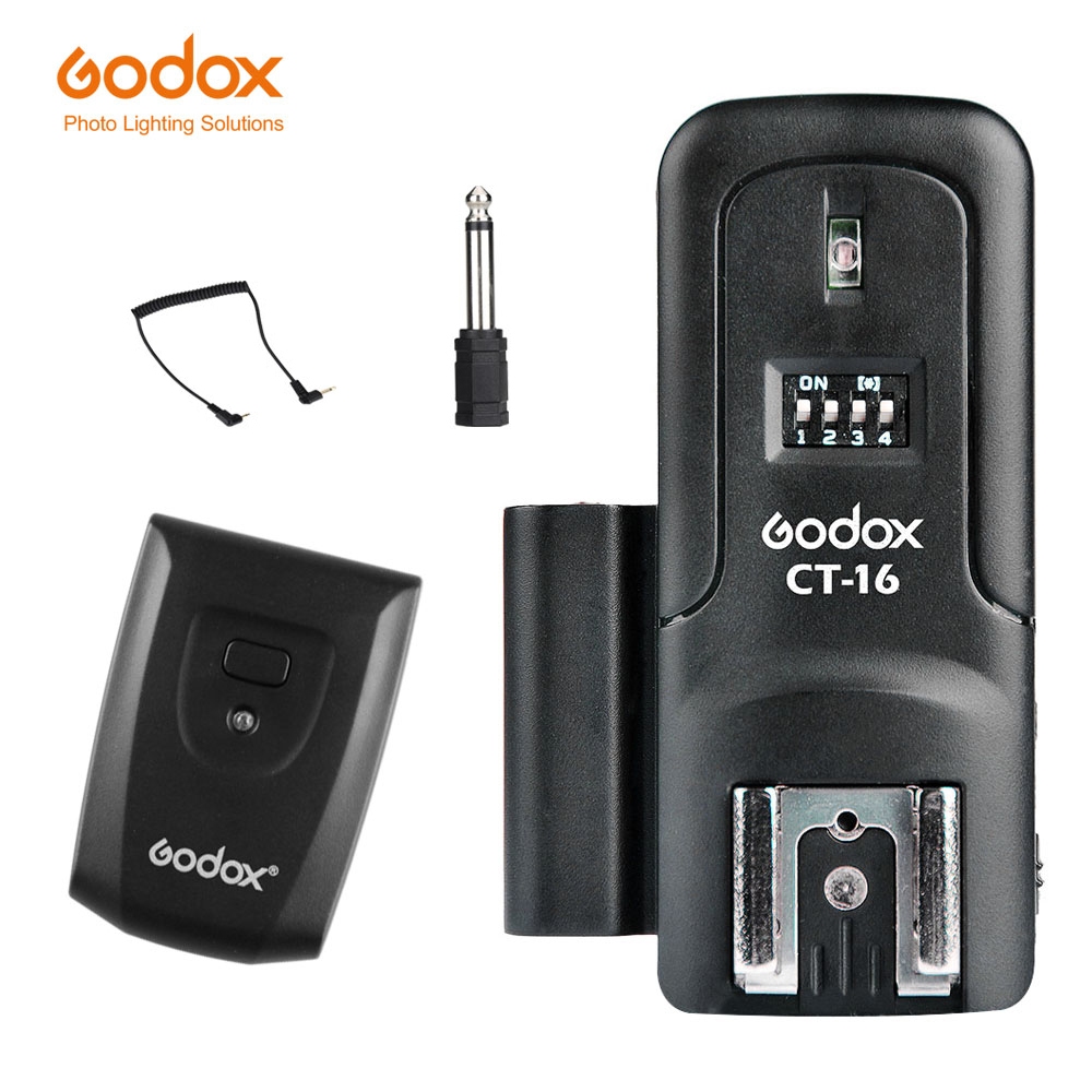 Godox CT-16 Conjunto De Transmissor + Receptor De Gatilho De Flash De Rádio Sem Fio De 16 Canais