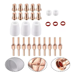 Kit 28 Consumíveis Tocha Corte Plasma Cut Pt31 - Bico Longo