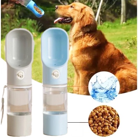 Garrafa Térmica Portátil para Cães e Gatos Bebedouro 2 em 1 com Compartimento para Água. Ideal para Passeios, Viagens e