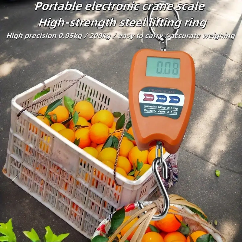 Balança Digital Portátil Suspensa até 200kg Alta Precisão para Bagagem e Pesca