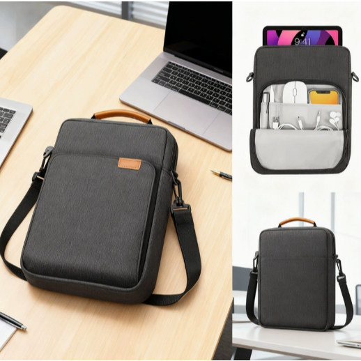 Bolsa para laptop de 13 polegadas bolsa de ombro à prova d'água e resistente ao desgaste unissex