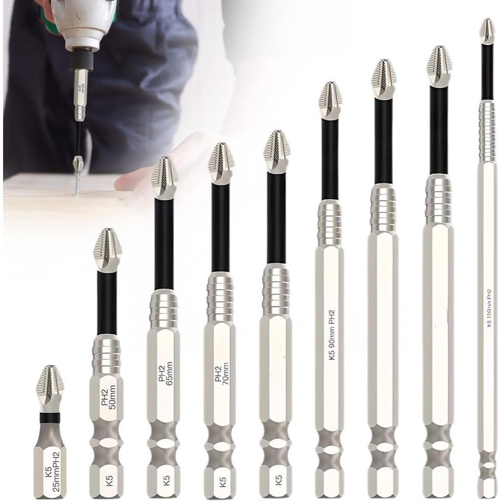Kit 9 Ponta Bits Magnéticas K5 Ph2 Philips Alta Dureza e Resistencia Parafusadeira em Oferta na Shopee