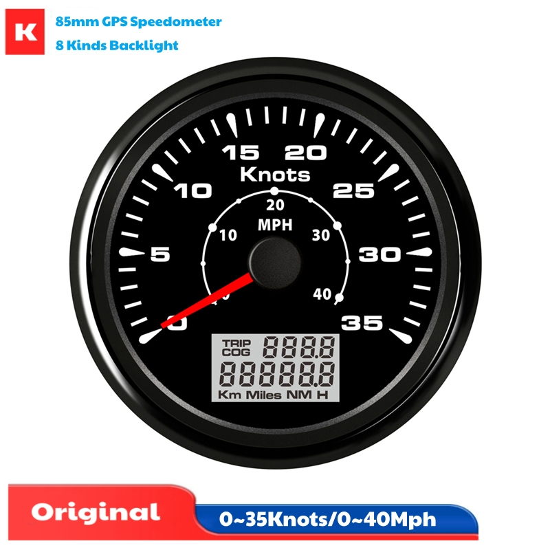 Dispositivos De Velocímetros Gps De 85 Mm 0-35 Nós 40Mph Show Medidores De Velocidade Odômetros Viagem Pretos Com Antena