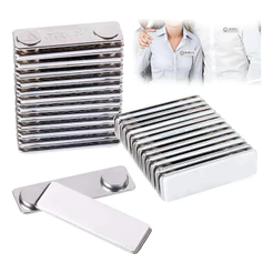 20pcs Conjunto Para Crachá Imã Magnético Retangular Prateado Prateado