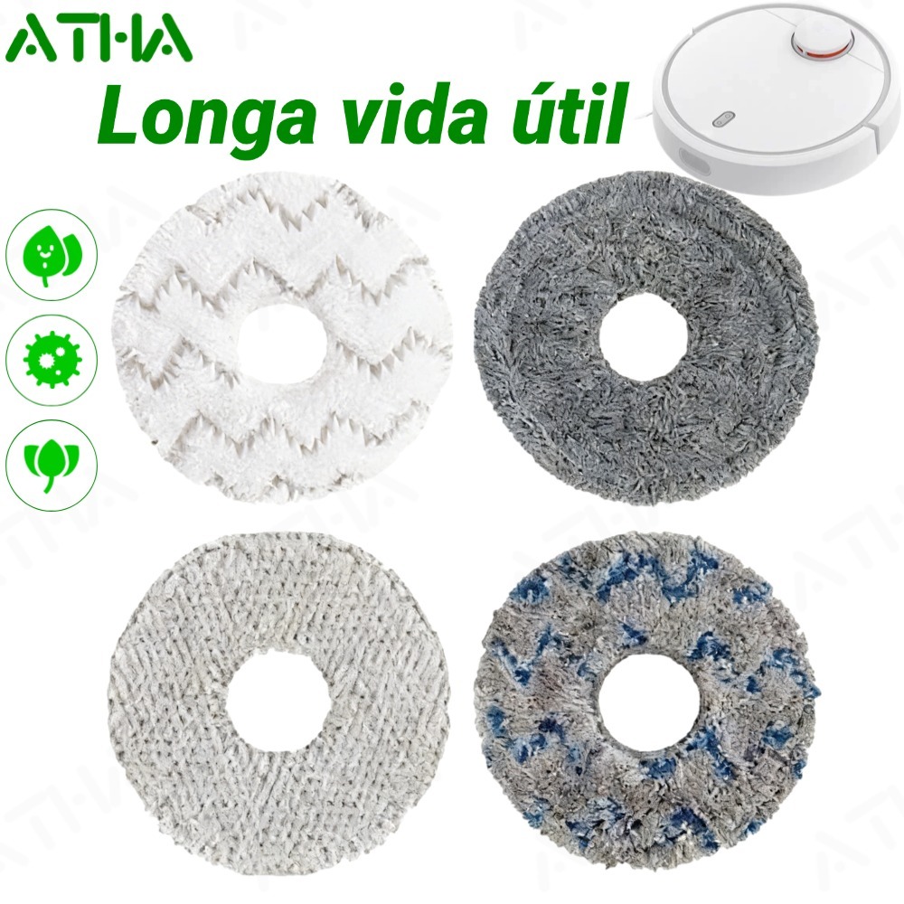 Kit Panos Mop de Reposição para Robô Aspirador Xiaomi S10+/S20+/S30+/X10+/X20+/X30+/L10 Pro Max Ultra Plus