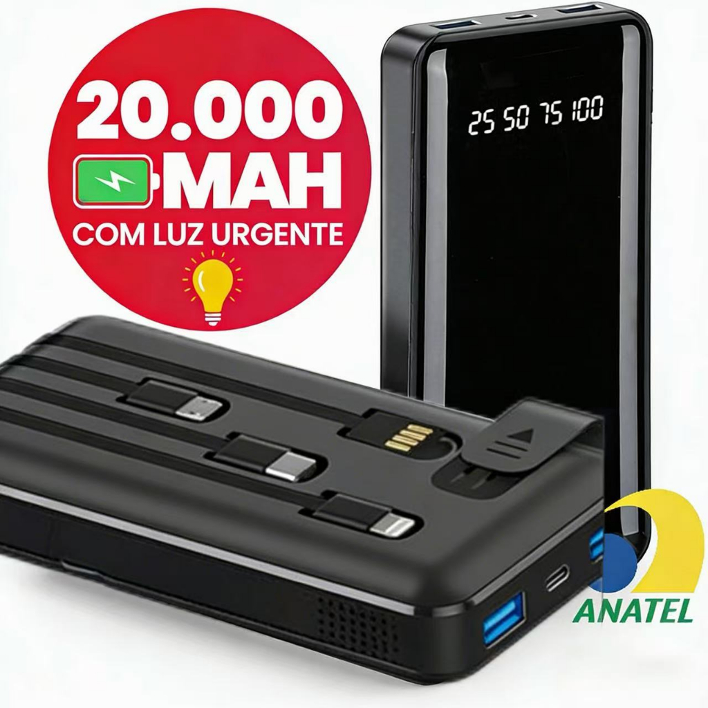 Carregador Portátil Power Bank Favo de Mel Bateria Externa 20000mah