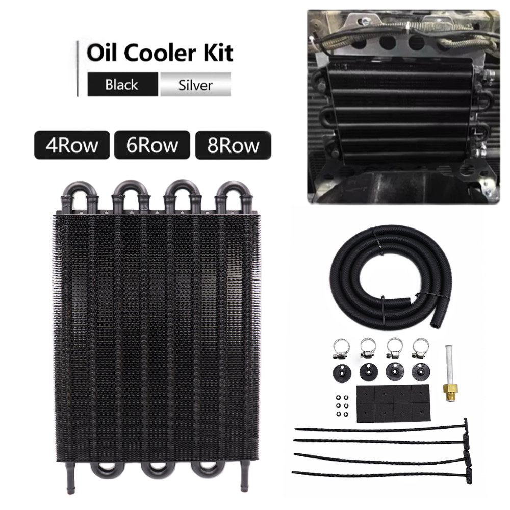 Kit Refrigerador De Óleo Universal De Alumínio , 4 Fileiras , 6 , 8 Radiador , Transmissão Automática , Conversor De Man