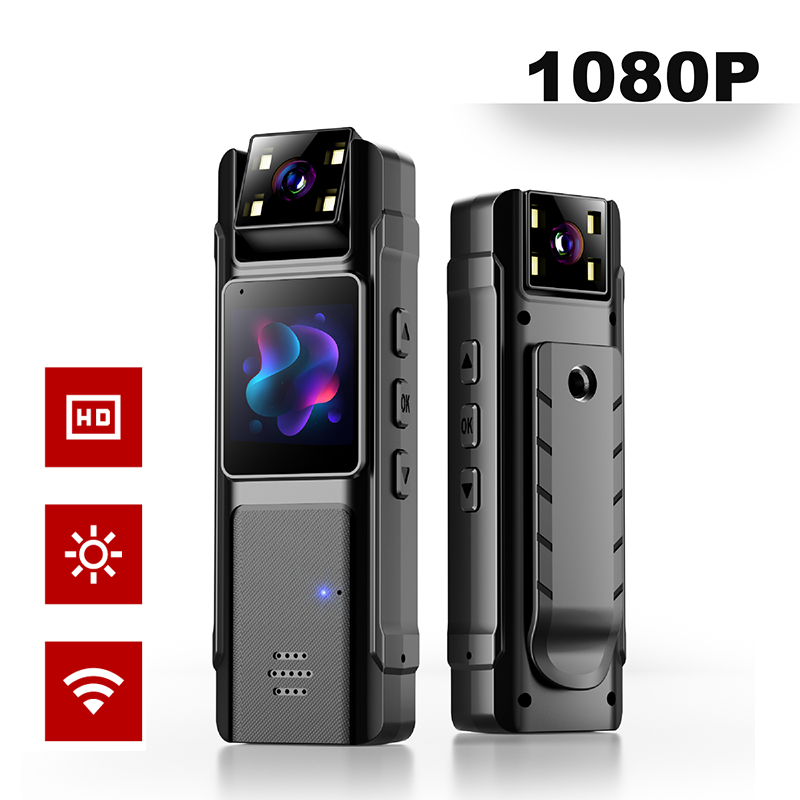 Câmera Corporal 1080P Com Microfone Externo , Mini Vídeo E Áudio Pocket Cam 180 ° De Rotação Para Esportes Ao Ar Livre ,