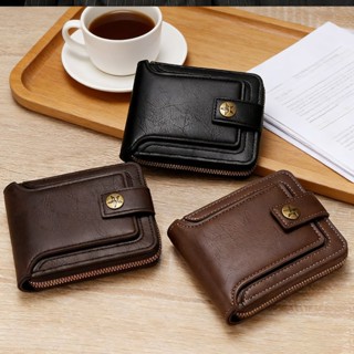 Novos homens fivela carteira de couro prático titular do cartão moeda bolsa presente natal em Oferta na Shopee