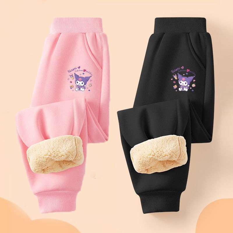 Calças De Lã Espessadas Para Meninas , Quentes De Inverno Crianças , Outono Moletom De Algodão