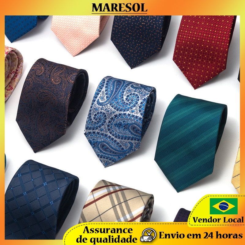 MARESOL Gravata masculina Formal de 8 cm, gravata Casual de negócios, gravata de seda de poliéster