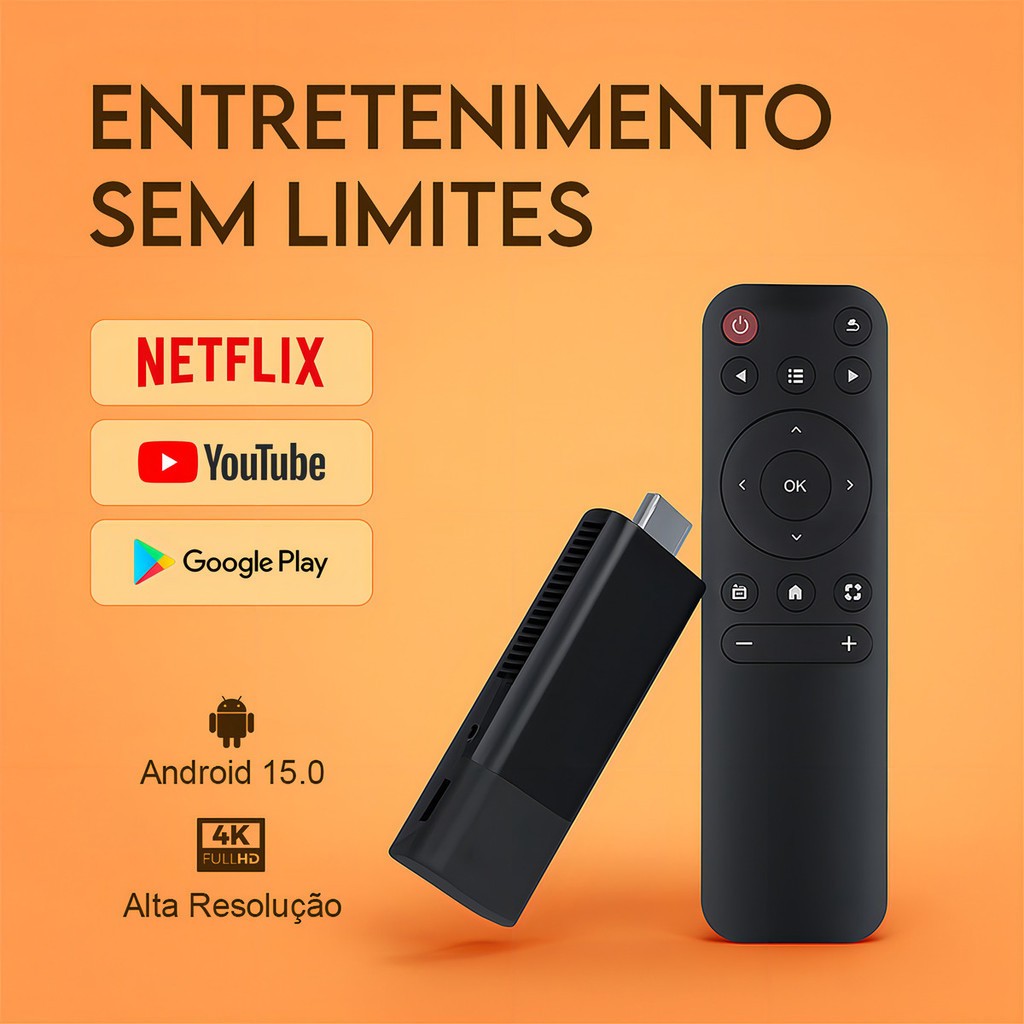 Nova TV TOMATE FIRE STICK LE-4000 ANDROID COM WIFI 5G 2.4