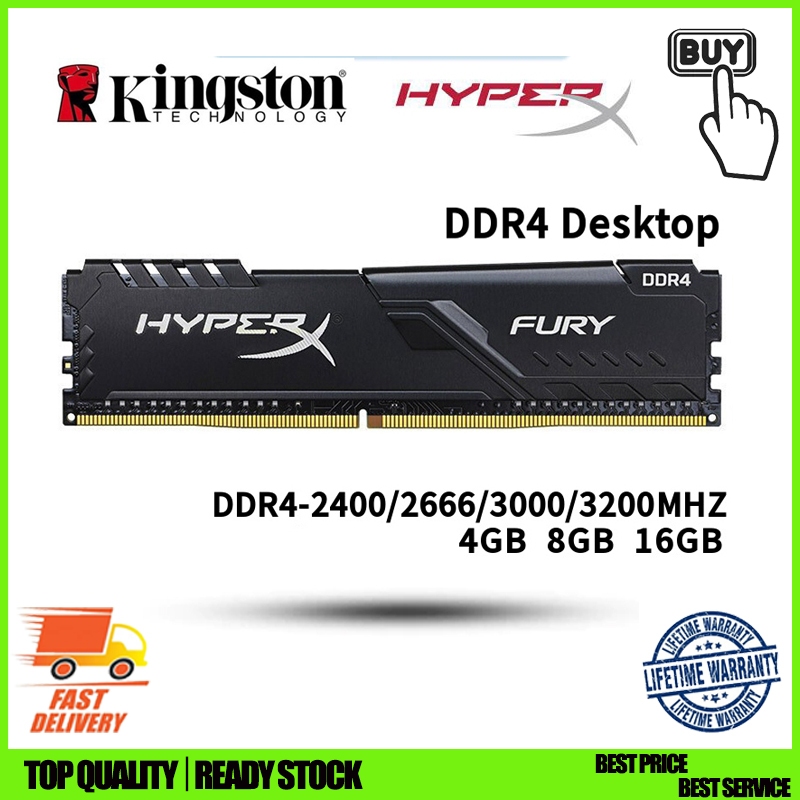 Kingston HyperX FURY DDR4 8GB 4GB Desktop16GB 3200MHz 2666MHz 2400MHz 2133MHz PC4 Memória RAM 288pin
