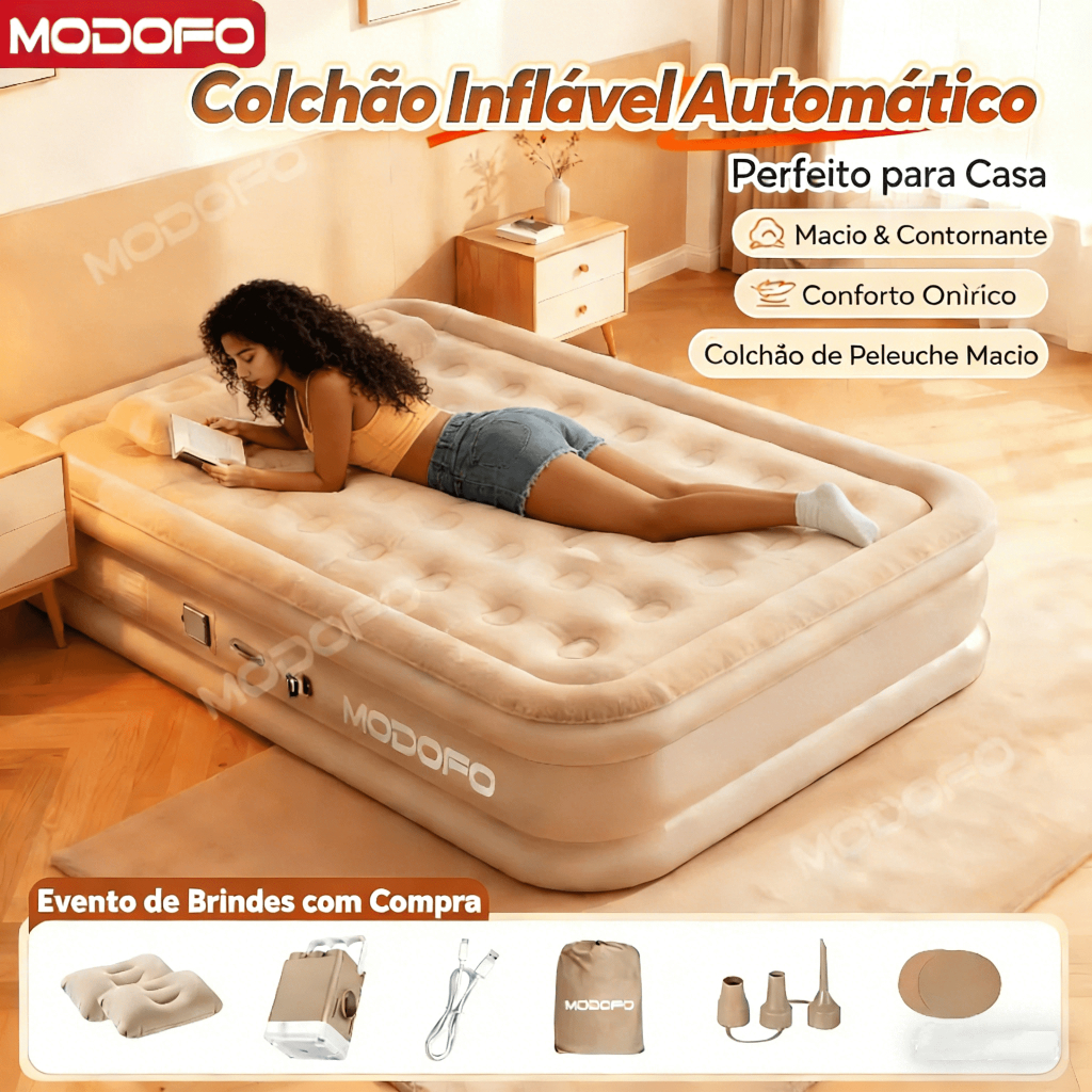 MODOFO Colchão Inflável Automático Solteiro/Queen/King Colchão Casal inflável Com Bomba Embutida Camping Equipment