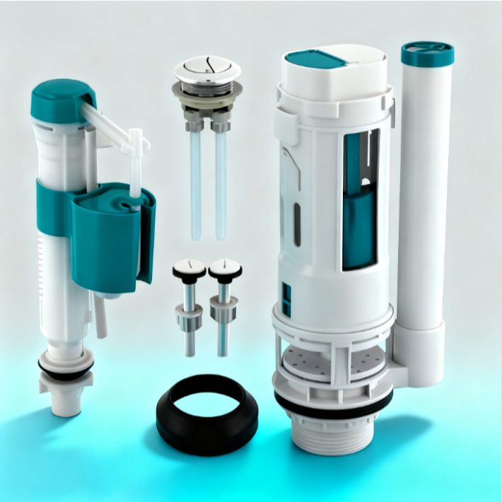 KIT MECANISMO DE Descarrega Duplo–Caixa Acoplada, Modelo Universal, Acionamento Superior (Completo) em Oferta na Shopee