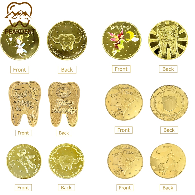 1 Pcs Fada Dourada Metálica Moeda Dental Crianças Lembrança De Natal Mudança Presentes De Odontologia