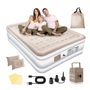 Colchão Inflável Queen Casal Cama De Campanha Bomba Inflável Com Bateria De Litio Integrada 203*154*46cm
