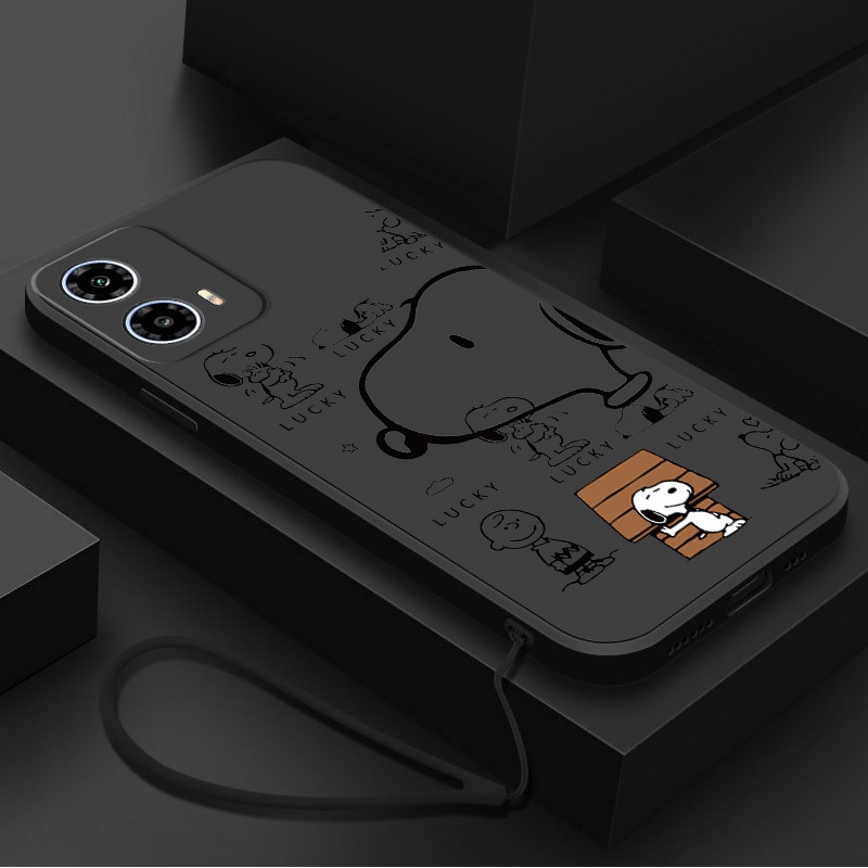 Capa Para Moto Edge 40 Neo edge30 Fofa Snoopy De Borracha Líquida Fosca À Prova De Choque