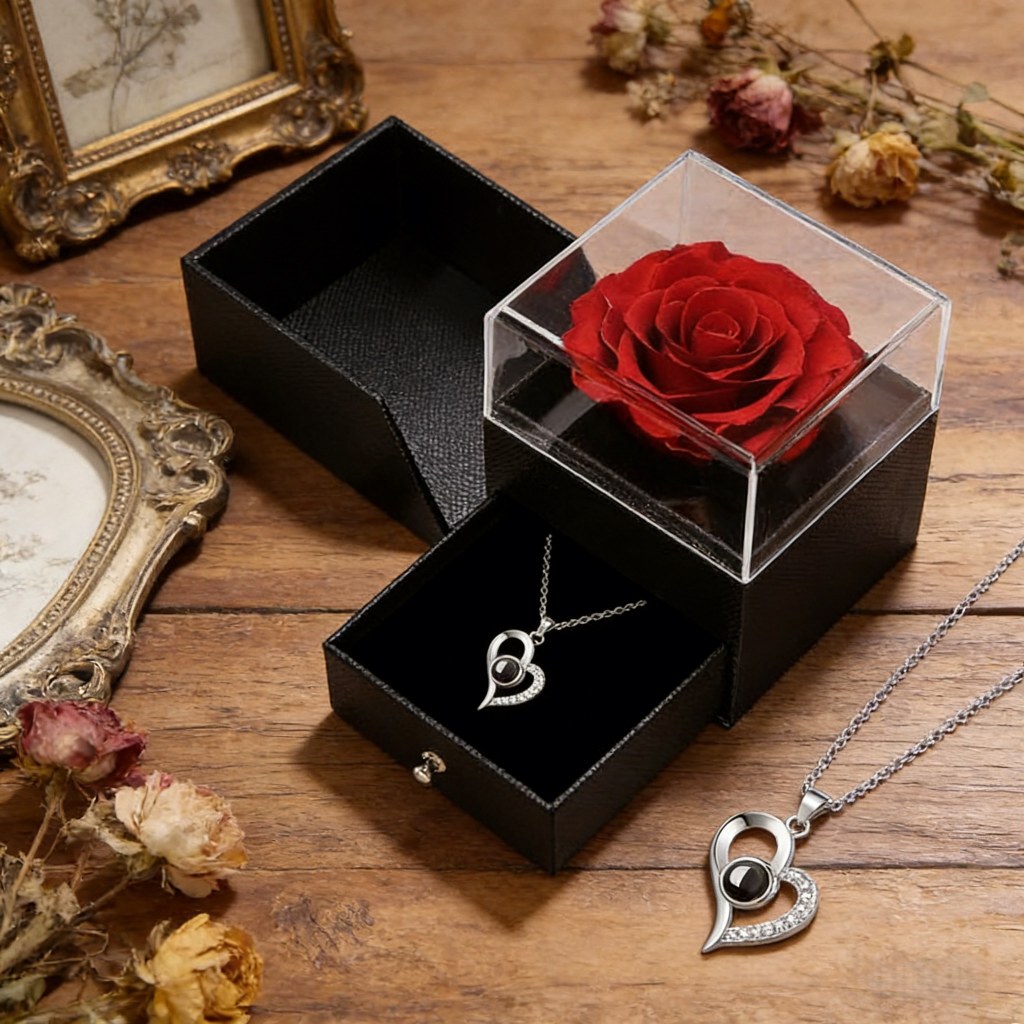 Colar de Senhoras e Sabonete Caixa de Presentes com Flores para Dia das Mães e Esposa Dia dos Namorados em Oferta na Shopee