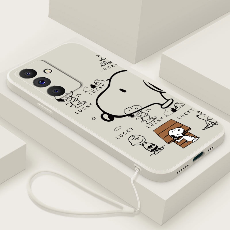 Capa Para Samsung Galaxy M55 5G M35 M15 5G Bonito Snoopy De Borracha Líquida Fosco À Prova De Choque
