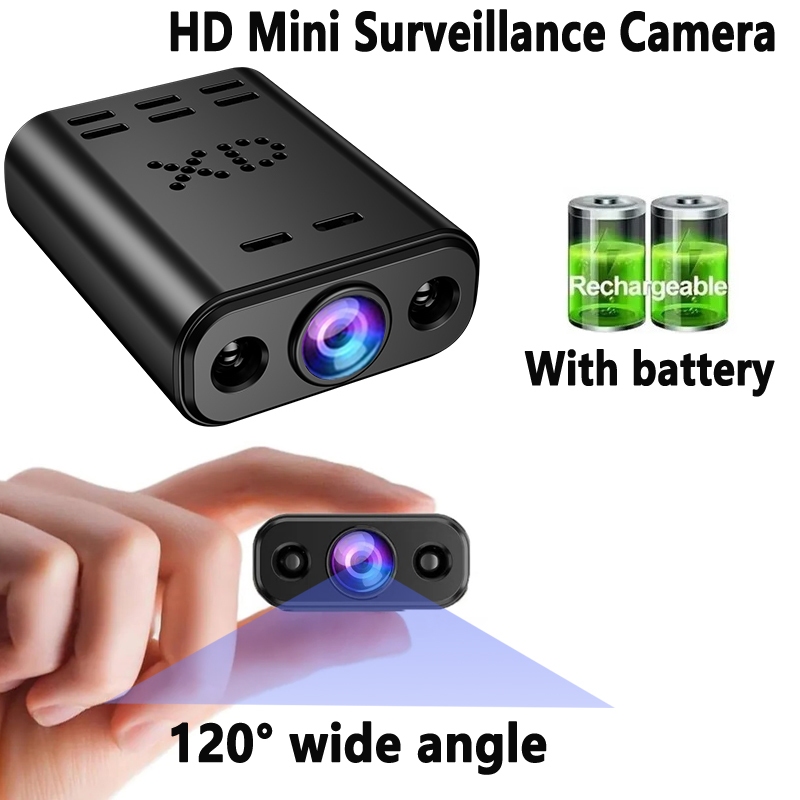 Mini Câmera Wi-Fi 2MP HD Bateria Embutida Rastreamento Humano IP Monitoramento Remoto Filmadoras IR