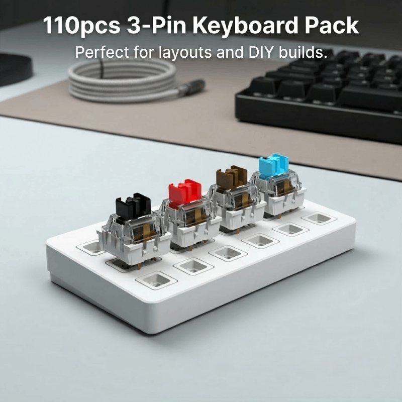 110pcs 3Pin Interruptores De Teclado Mecânico Experiência De Digitação Salvador Linear Tátil Silencioso Clicky Personali
