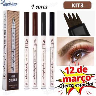 Kit 3 Caneta de sobrancelha Henna Microblading Fio a Fio À Prova D'Água Lápis com 4 Pontas em Oferta na Shopee