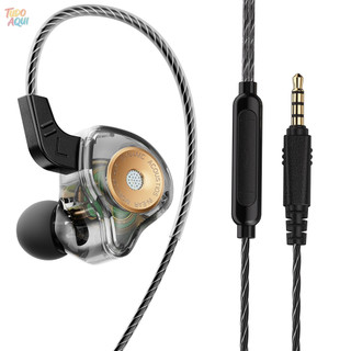 Fone De Ouvido Qkz Ak6 Ultra Gamer Músico Com Mic E Case TUDO