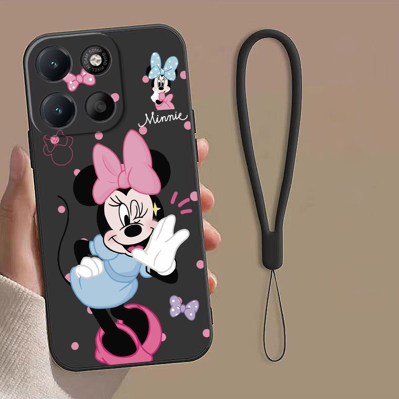 Capa Para Moto G67 G77 5G Disney Minnie Móvel Fosca Fina De Borracha Líquida