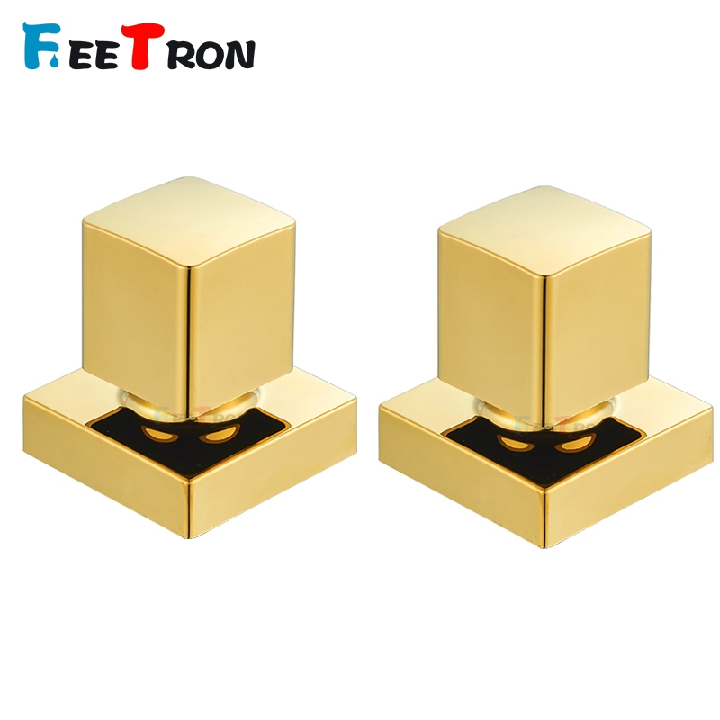 Kit 2 Acabamentos Quadrado De Para Registro Pressão Gaveta Deca Acabamento Dourado