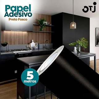 Papel Contact Preto Fosco Adesivo 45cm x 5/10/15m Decorativo em Oferta na Shopee
