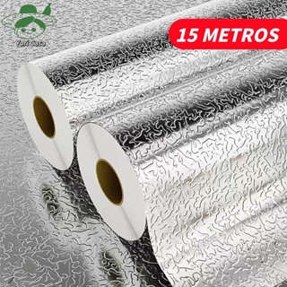 5/10/15 Metros Papel De Alumínio Rolo Adesivo Prova Da Agua Para Cozinha Adesivo Impermeável Protetor Fogão Armário em Oferta na Shopee