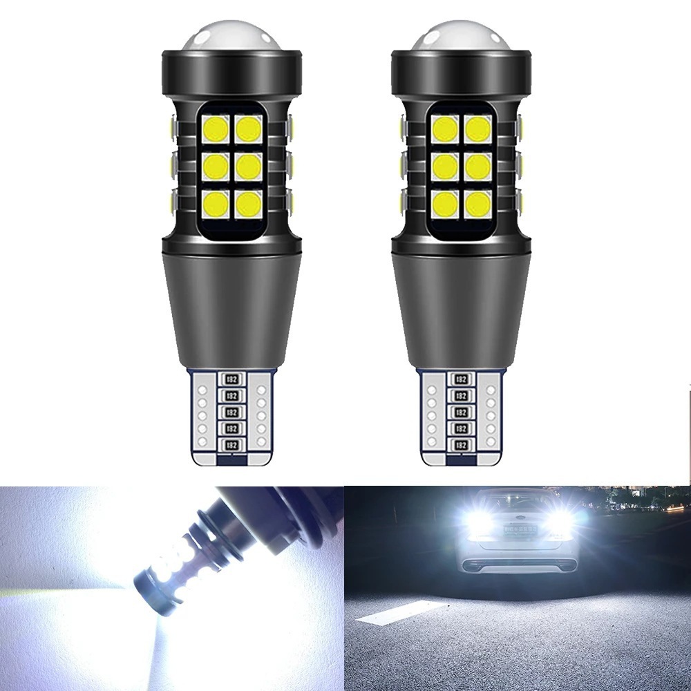 Lâmpadas LED T15 W16W Canbus Super Brilhante 3030 27SMD para Luzes de Ré Automotivas