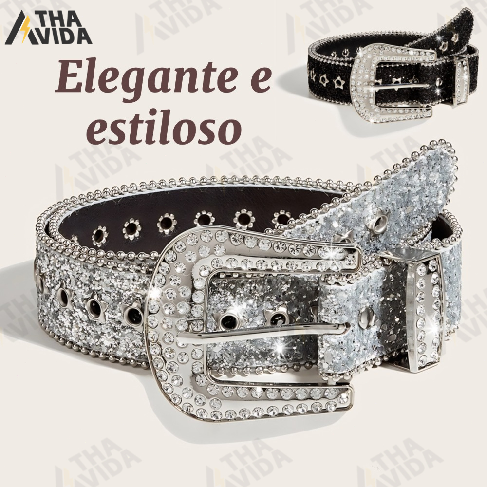 POOP Cintos Góticos De Rhinestone De Couro De PU Cowboy Ocidental Y2K Moda Para Meninas Jeans Cintos lindos para mulhere