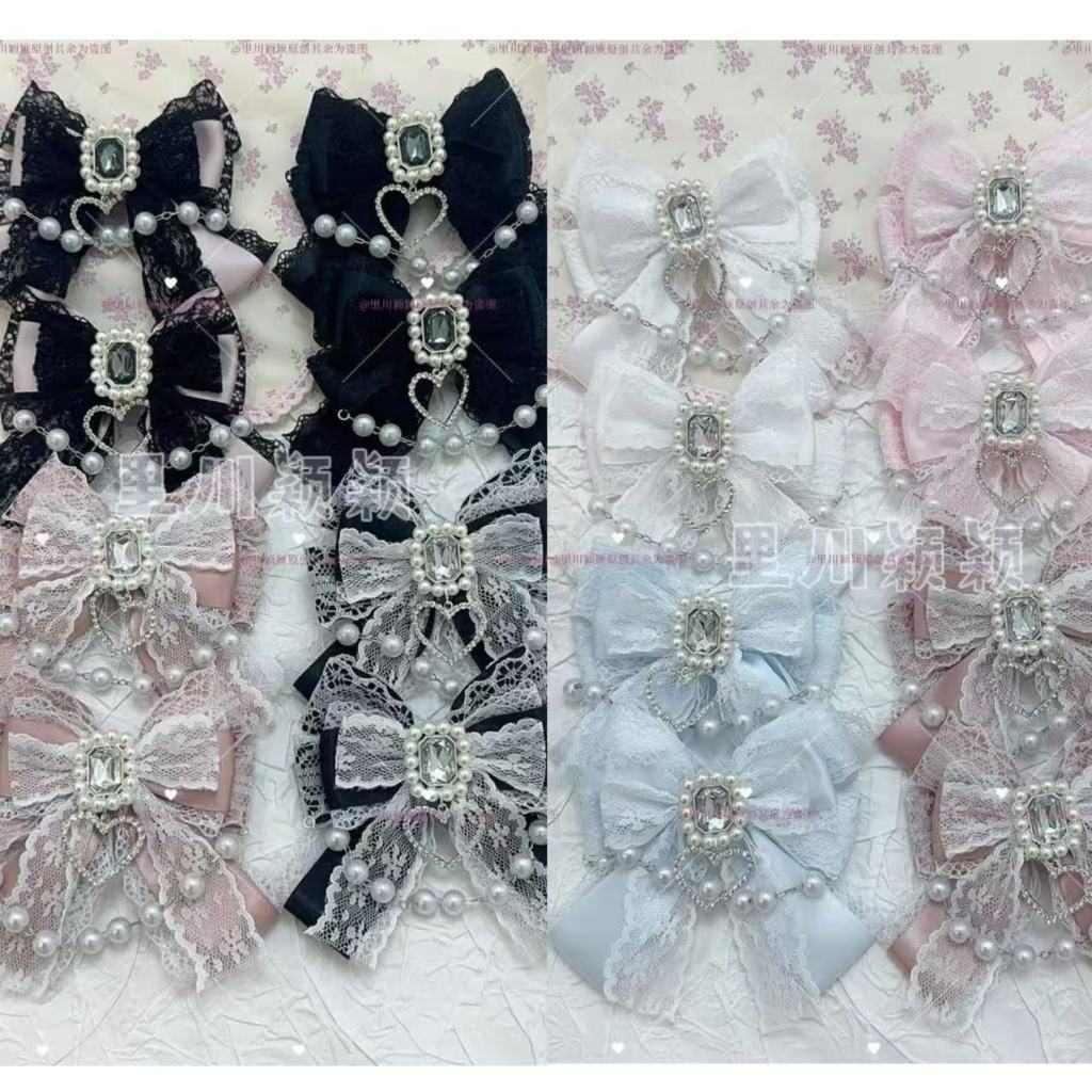 Broche De Cabelo Com Corrente De Arco Japonês , Acessórios Requintados Fofos De Alta Beleza De Renda , Estilo Minas Terr