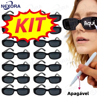 Kit 30/20/10/5 Oculos Vintage Retro Preto Liso + Caneta Giz Festa Casamento Festa  Formatura em Oferta na Shopee