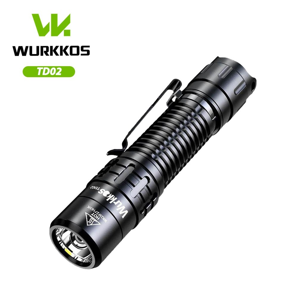 Wurkkos TD02 Lanterna LED Poderosa 2000LM Holofote Interruptor Traseiro USB-C Recarregável 18650 Bateria 254m Tática .