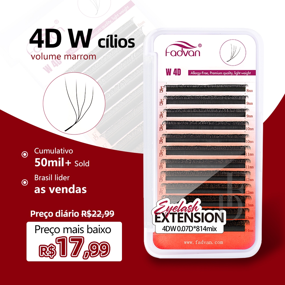Fadvan 4D W Eyelash Extensão Fãs Falso Estilo Macio Vison Fácil De Enfeite marrom Cílios Naturais em Oferta na Shopee