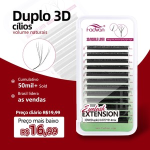 FADVAN Floração Automática W Shape 6D Duplo 3D Fãs Premade Extensões De Cílios Luz Natural Pestanas