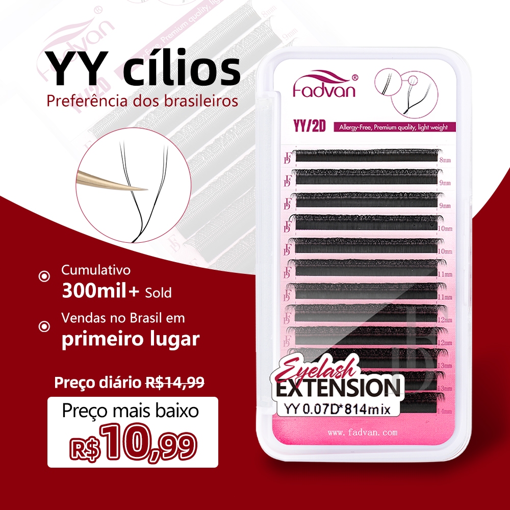 Pestanas Fadvan YY Shape Cílios Fox Eyes Brasileiras Macias