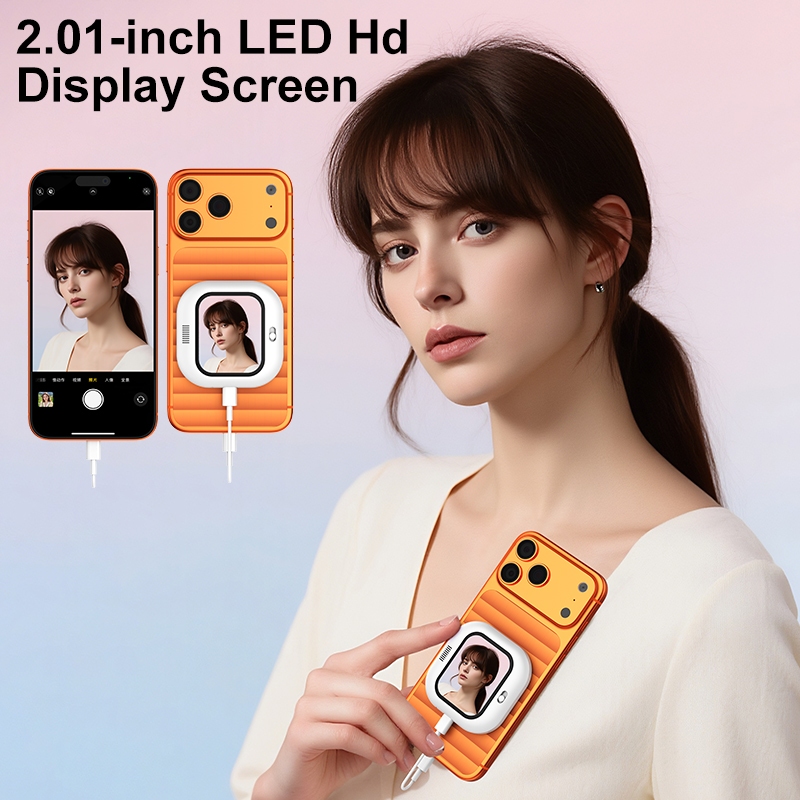 RK-X3 2.01 Polegada Mini Selfie Monitor Tela Vlog Magnética Para iOS Android Espelhamento Com Fio