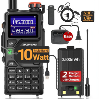 Baofeng K5 plus 10W NOAA Walkie Talkies 25KM De Longo Alcance DTMF FM Ham Rádio Bidirecional K5plus em Oferta na Shopee