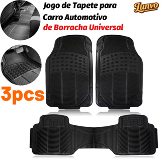 TAPETE AUTOMOTIVO UNIVERSAL 3 PÇS BORRACHA RESISTENTE ANTIDERRAPANTE MELHOR JOGO DE TAPETE CARPETE CARRO LUXO FORTE em Oferta na Shopee