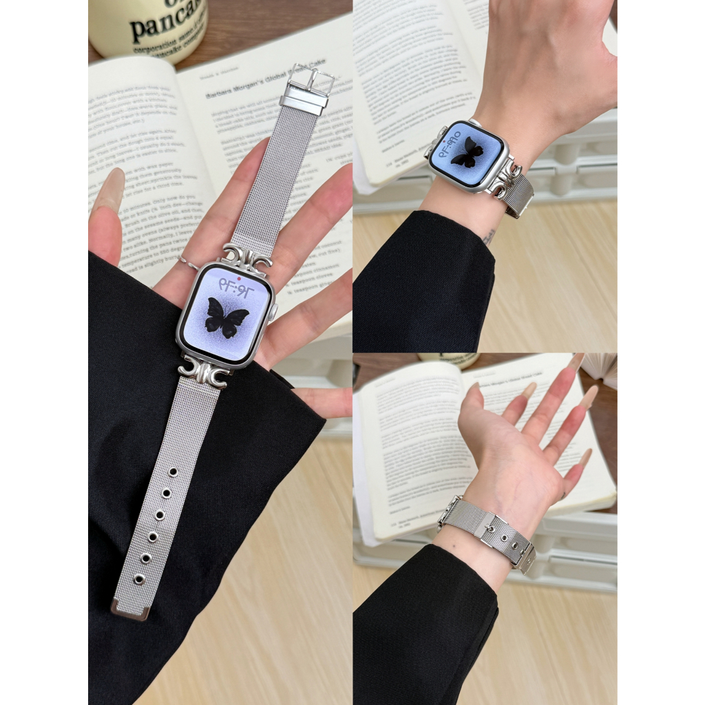 Loop De Metal Para Apple Watch band Feminino Série 11/10/9/8/7/6/5/4/3/2/1 SE 38mm 40mm 41mm 42mm 44mm 45mm 46mm 49mm