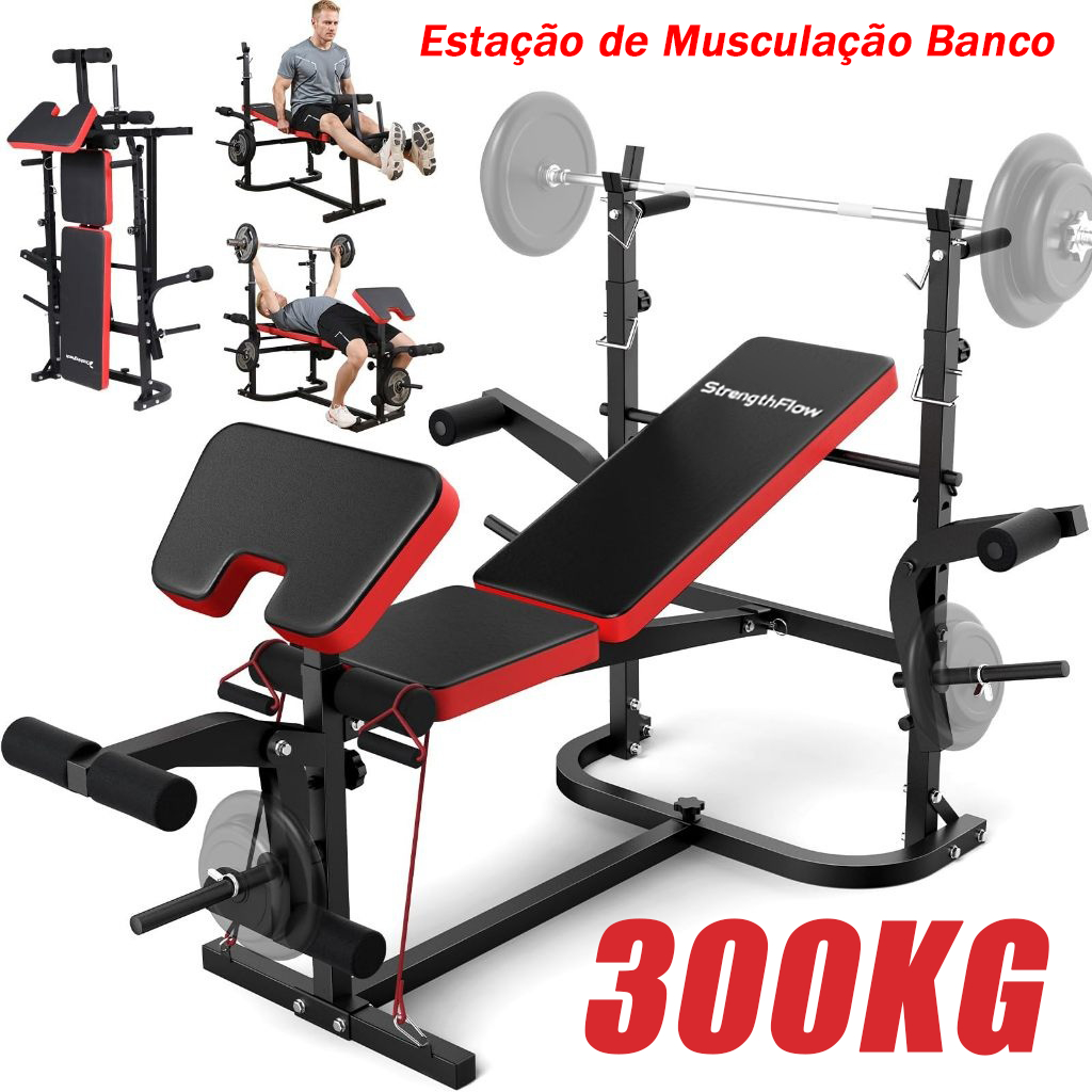 Estação de Musculação Banco para Supino com Encosto Ajustável - Estação De Musculação Residencial
