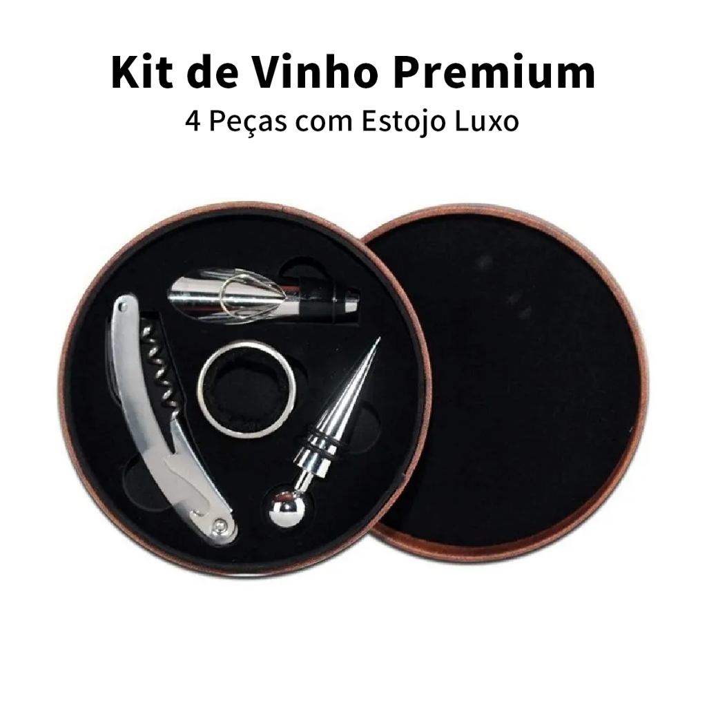 Vinho tinto conjunto de 4 peças caixa de presente saca-rolhas de aço inoxidável derramando bico garrafa rolha ferramenta