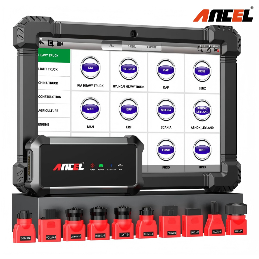 Scanner Automotivo Ancel X7HD 12V 24V para Caminhões Pesados, Ferramenta de Diagnóstico Diesel