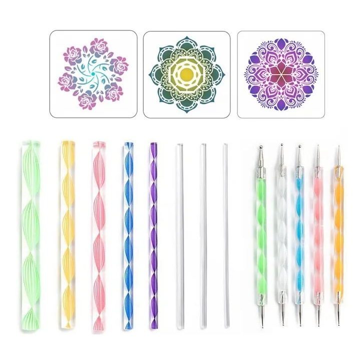 Kit 13 Boleadores Em Acrílico Para Pontilhismo Mandala
